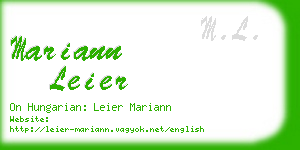 mariann leier business card